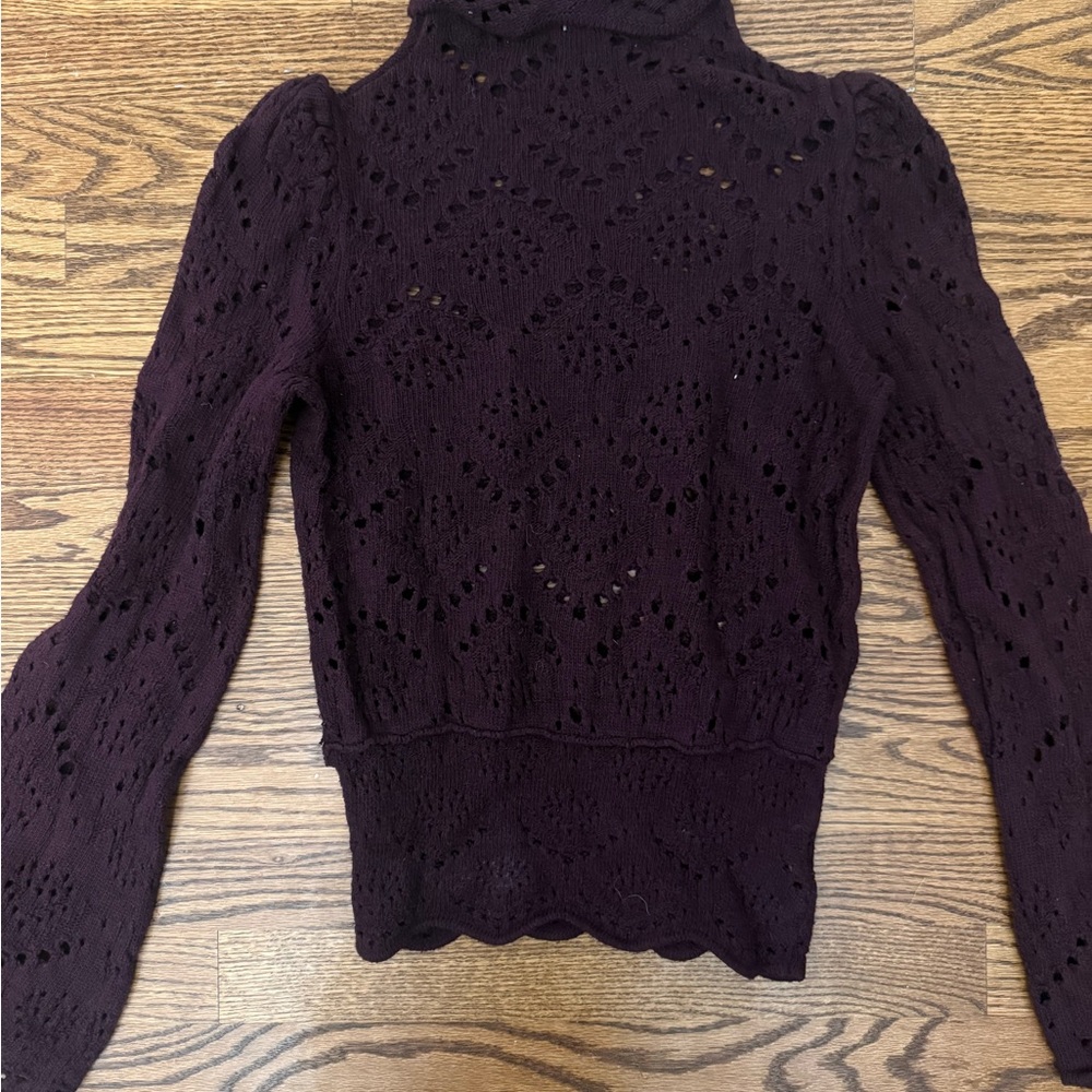 Free People Deep Purple Knit Top